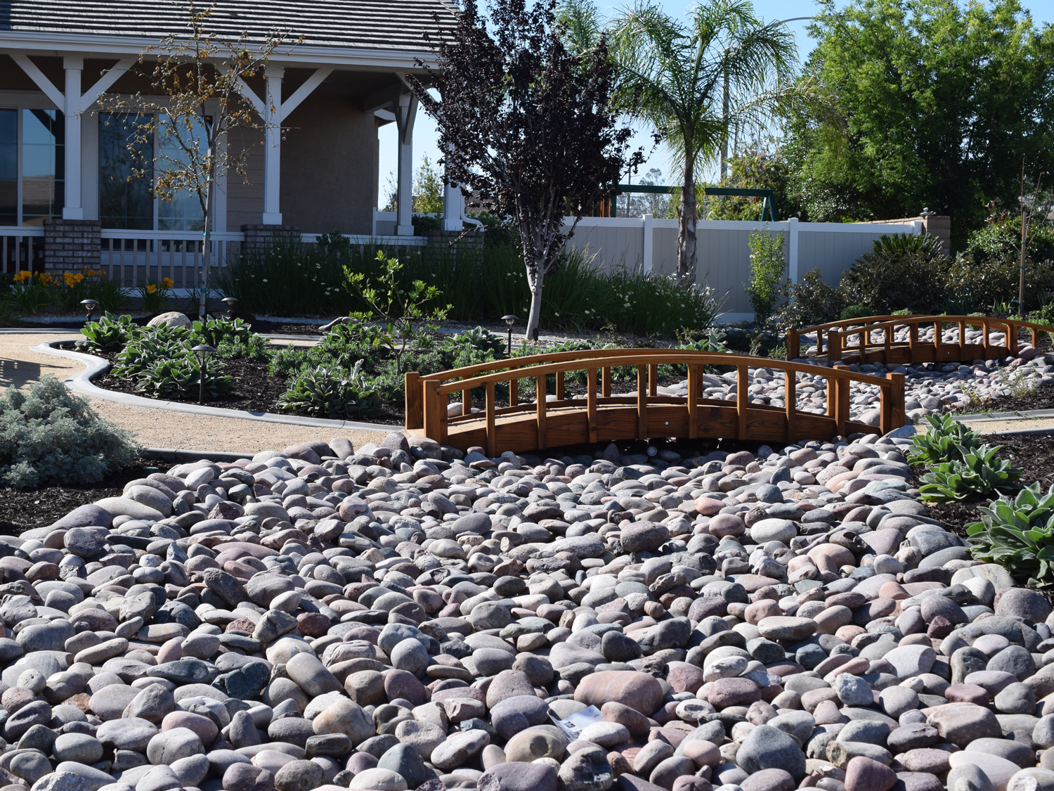 Dry river stream bed in Temecula McCabe's Landscape Construction