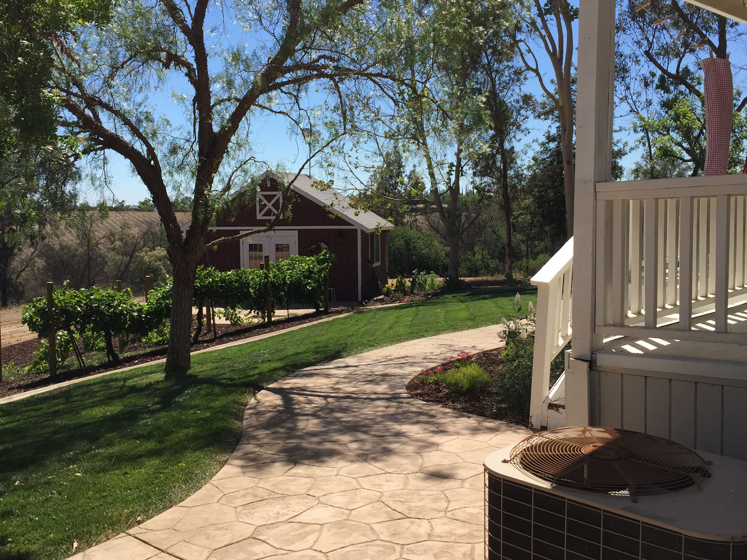 Vineyard barn landscape design in Wine Country Temecula McCabe's Landscape Construction