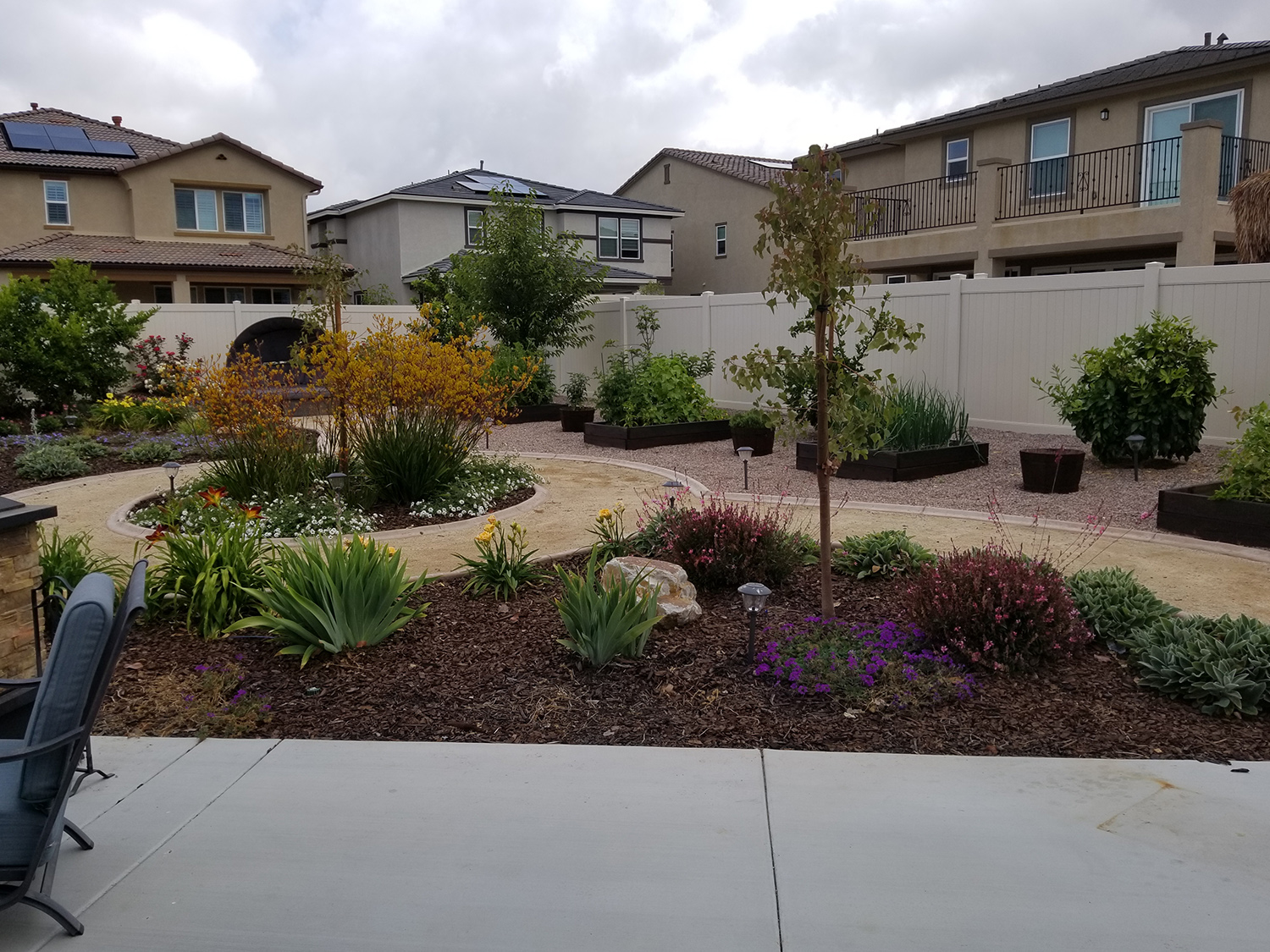 Pathways and colorful plantings